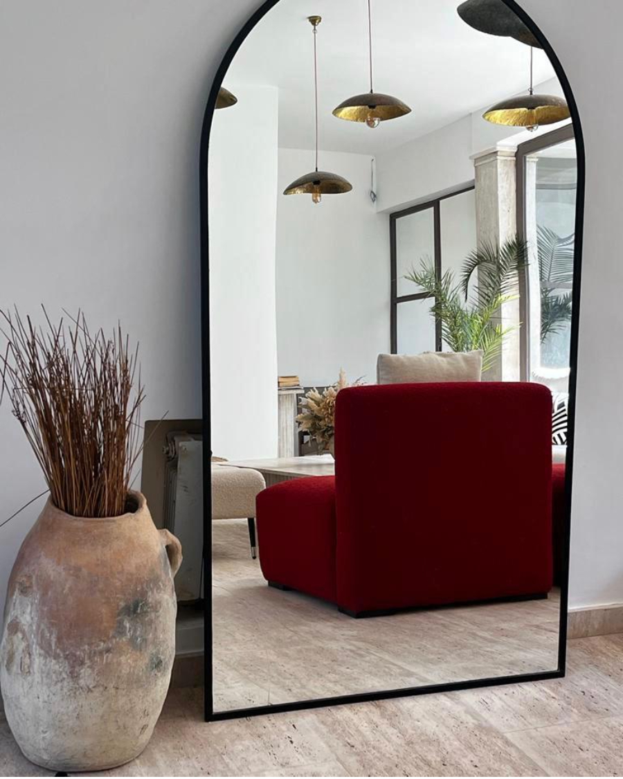 Miroir arche en bois - blanc 100x150cm - ARMANCE - alinea